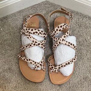 Gianni Bini Women's Spotted Sandals - Brown and Cream